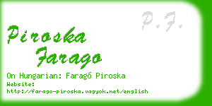 piroska farago business card